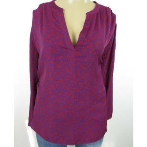 New Ava & Viv Long Sleeve Chiffon Style Floral Blouse